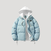 Men’s quilted puffer winter jacket with hood