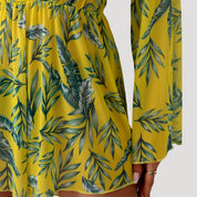 Tropical print beach cover-up romper