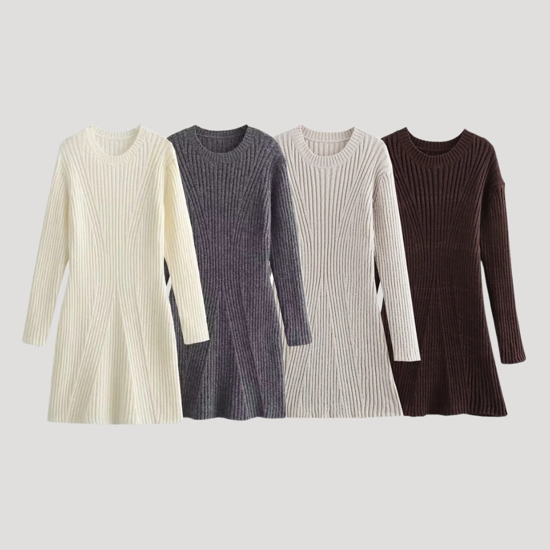 Ribbed knit sweater dress