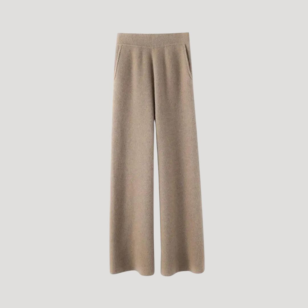 Women wide-leg knit trousers