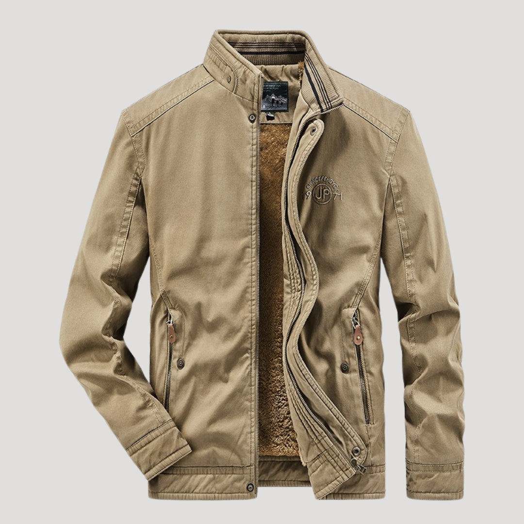 Cotton canvas bomber jacket