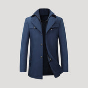 Men’s winter coat – mid length with smart zip front
