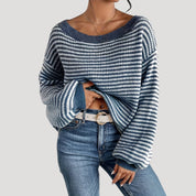 Women's oversized striped knit jumper sweater