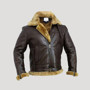 Aviator shearling leather jacket