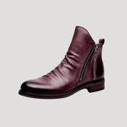 Women’s leather flat winter ankle boots