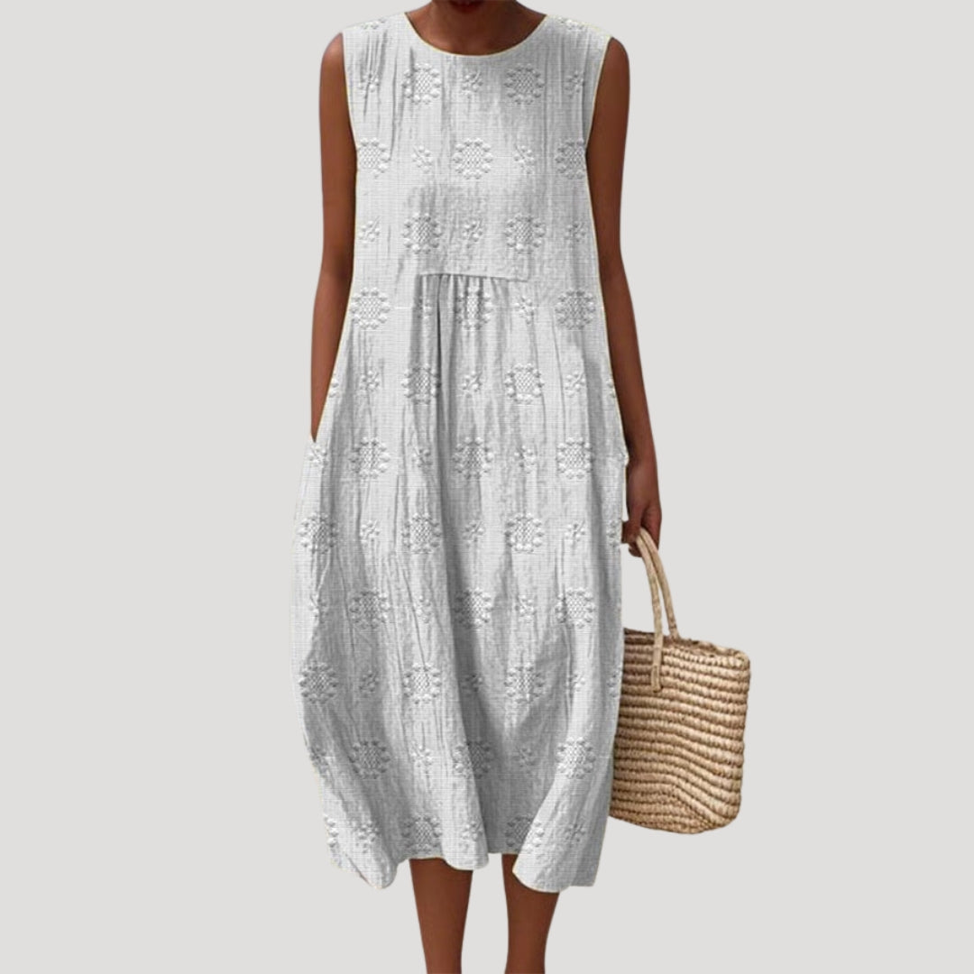 Women’s sleeveless textured midi dress