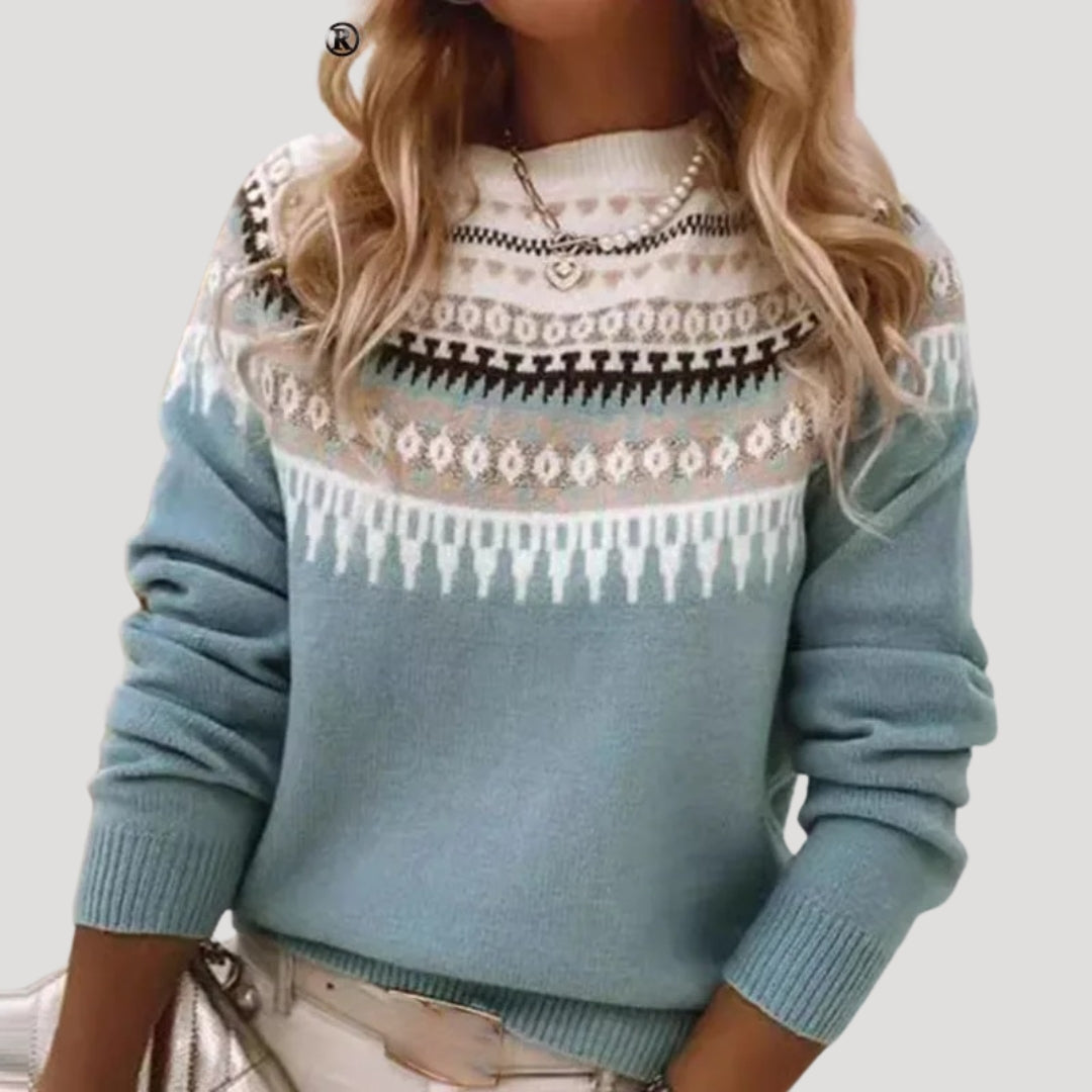 Women fair isle patterned sweater