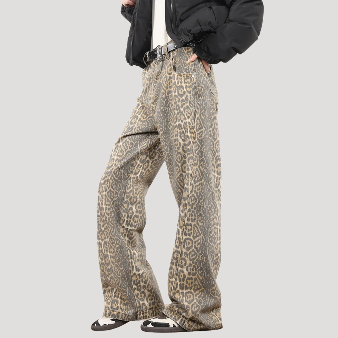 Leopard print relaxed pants