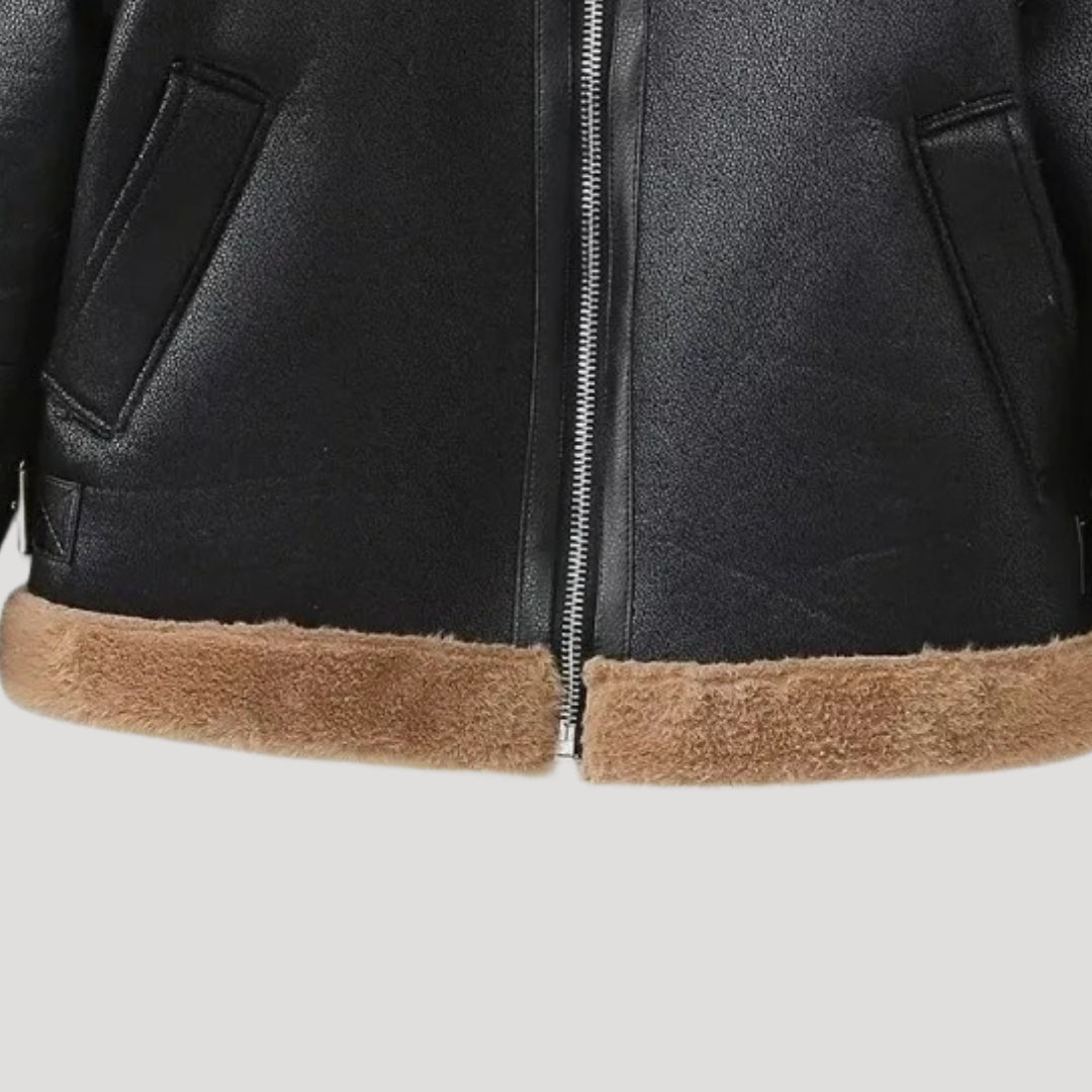 Women faux shearling aviator jacket