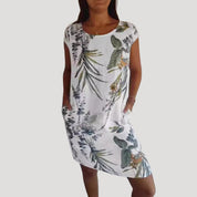 Women’s floral short sleeve midi dress