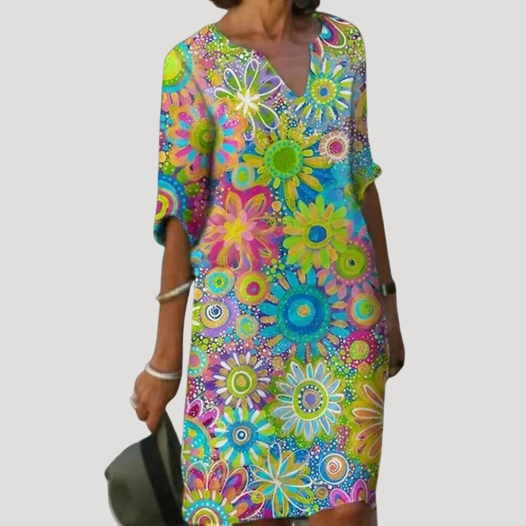 Women’s floral v neck midi summer dress