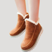 Women’s waterproof fur lined suede winter ankle boots