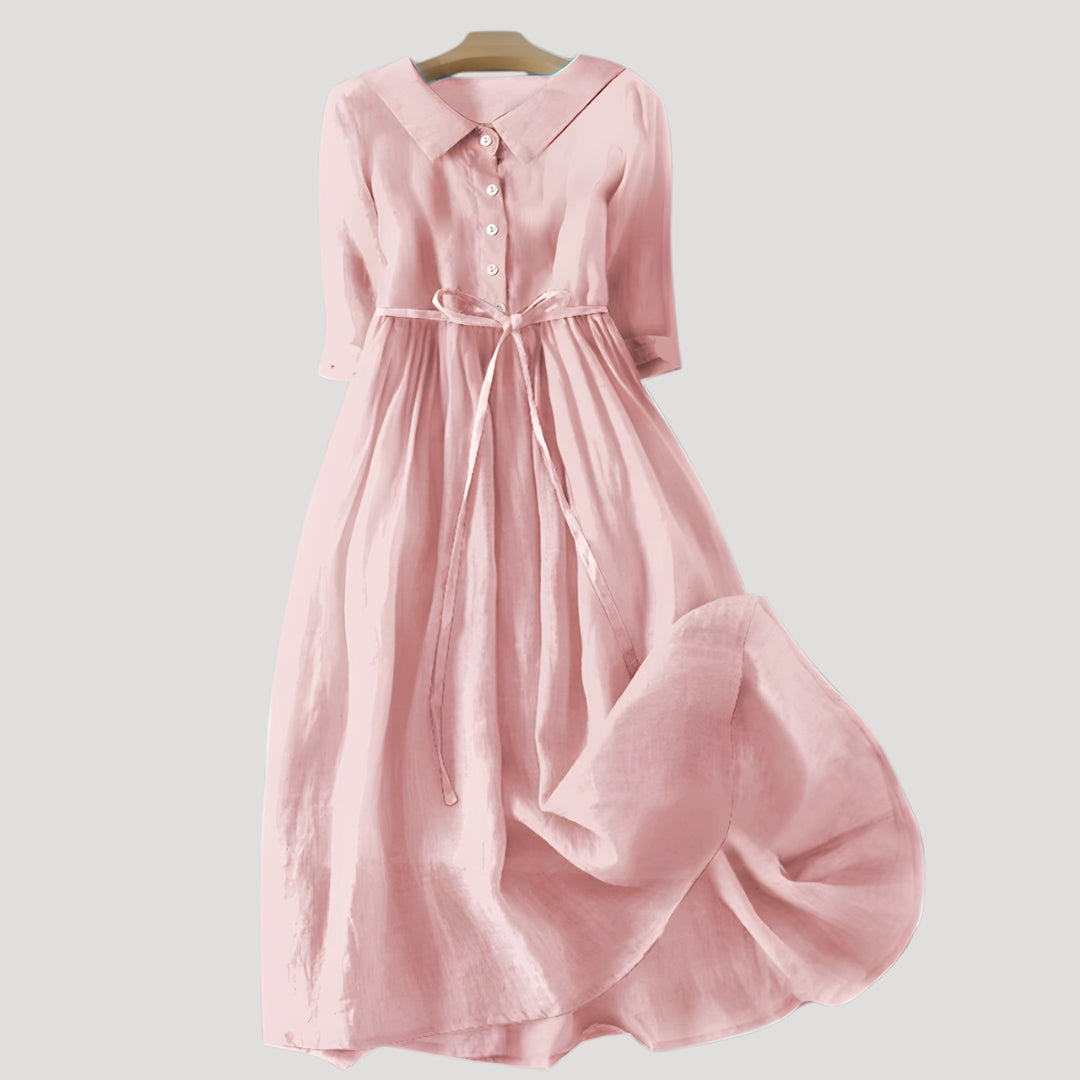 Women’s long sleeve button shirt midi dress