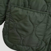 Women’s quilted oversized green fleece zip up jacket