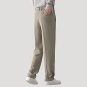 Men’s smart casual trousers elastic waist straight leg