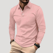 Men’s long sleeve polo shirt smart casual top