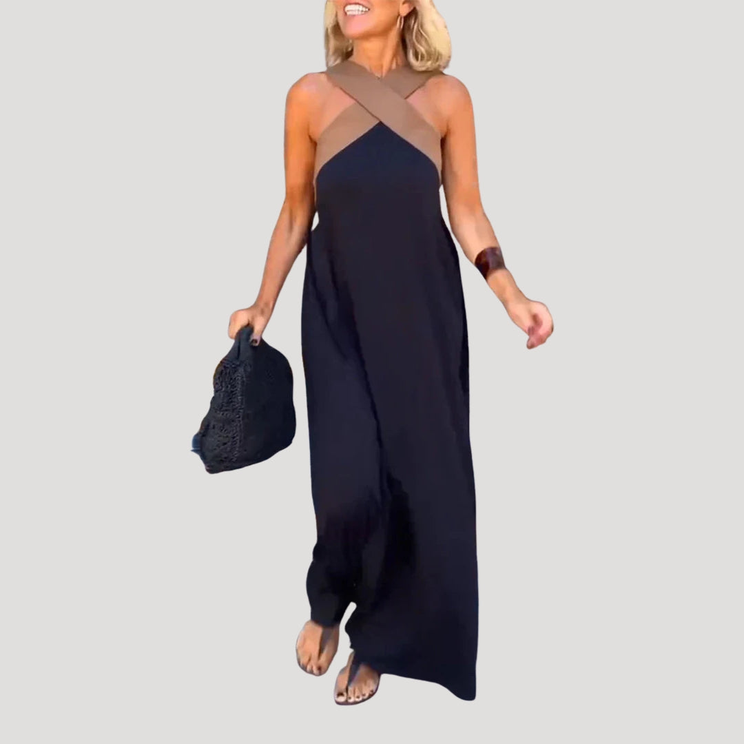 Women’s halter neck sleeveless maxi dress