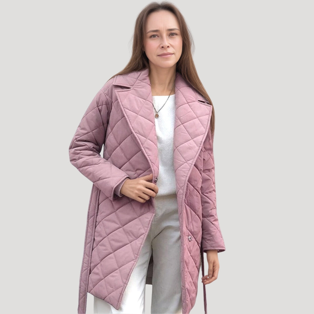 Quilted wrap coat