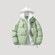 Men’s quilted puffer winter jacket with hood