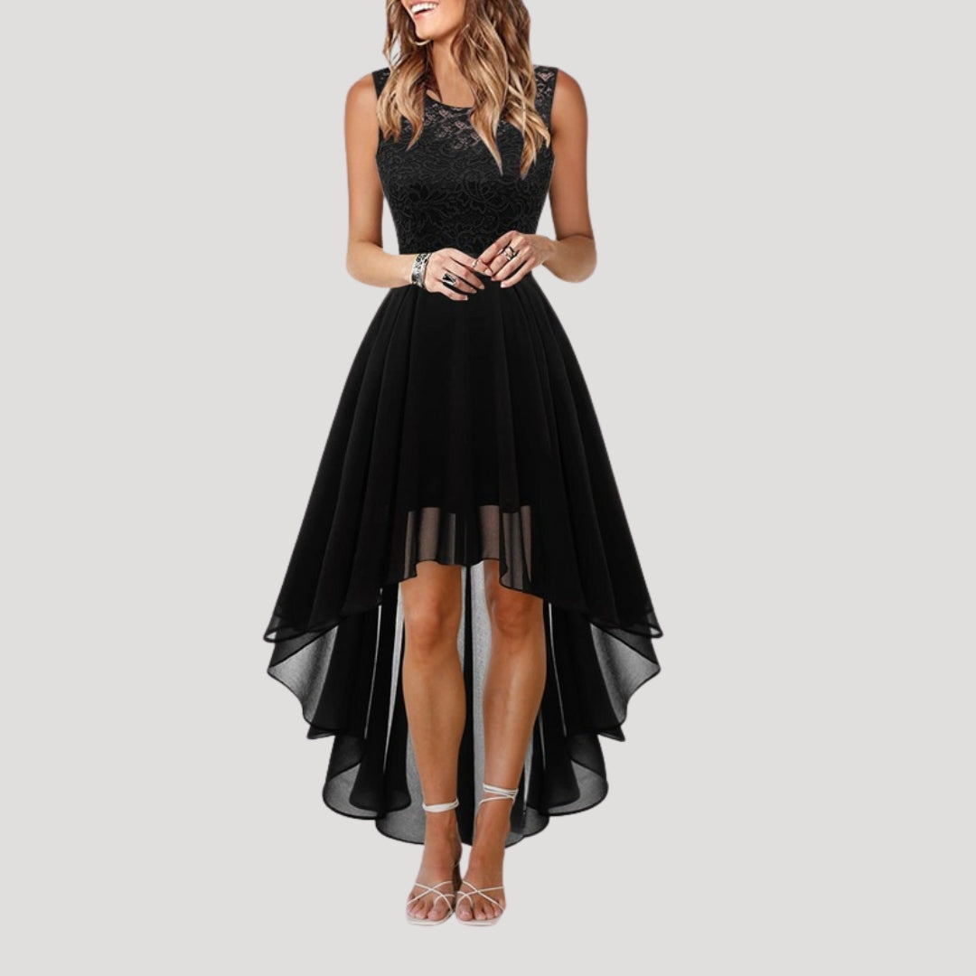 Women’s lace high low chiffon midi dress
