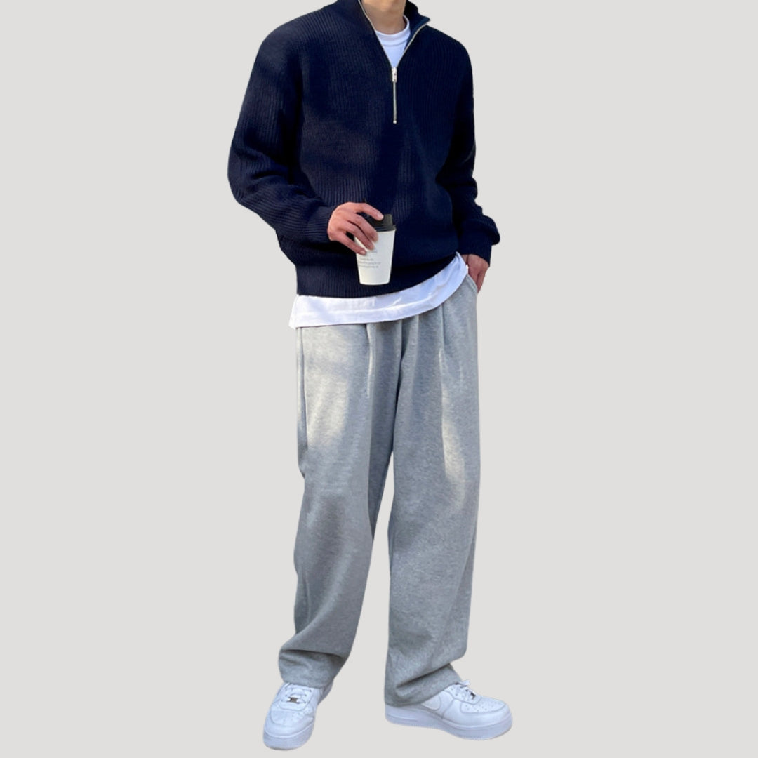 Men’s quarter zip knitted winter jumper