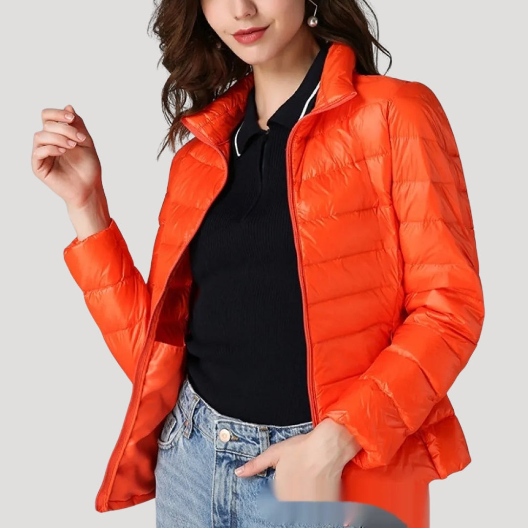 Women’s lightweight quilted zip padded puffer jacket