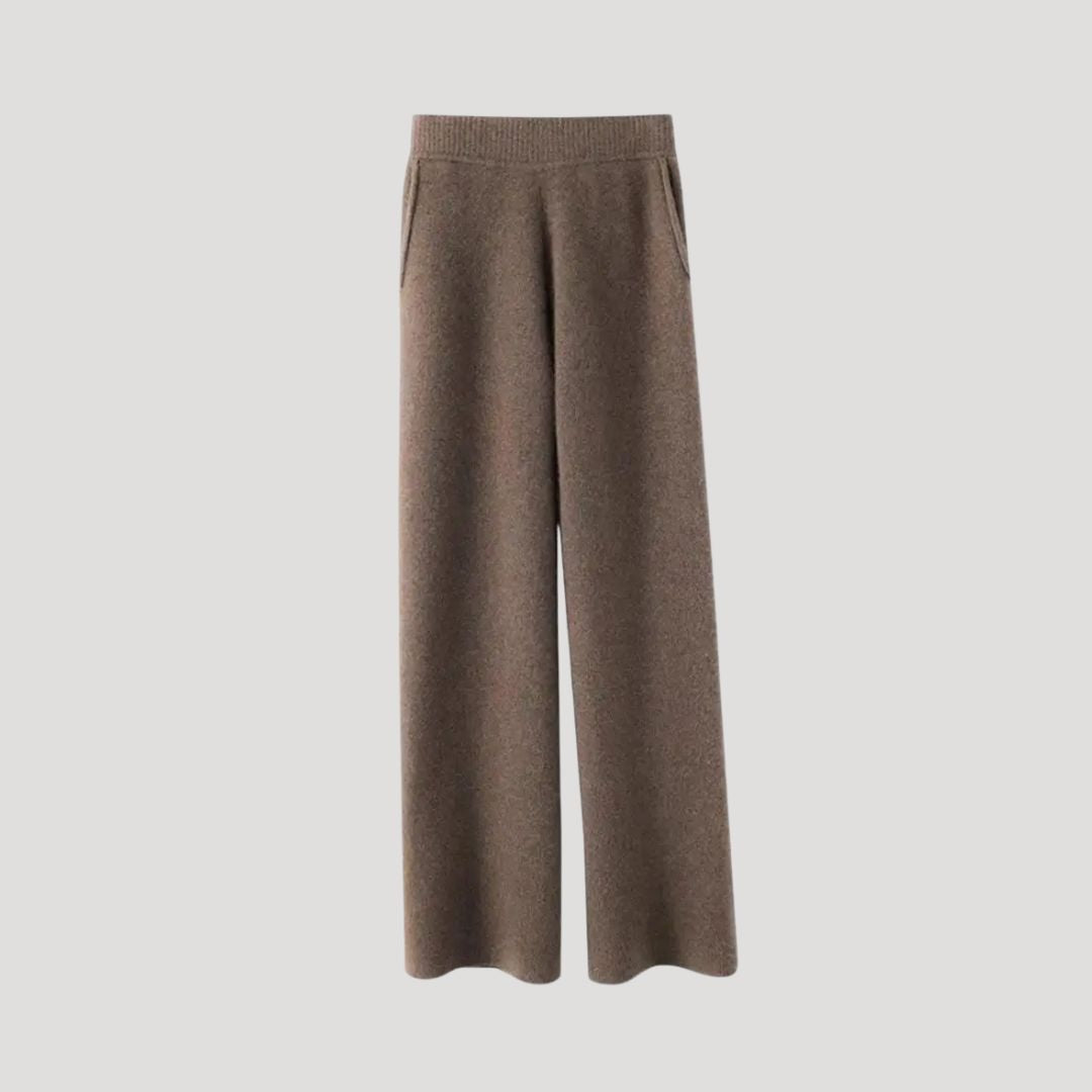 Women wide-leg knit trousers