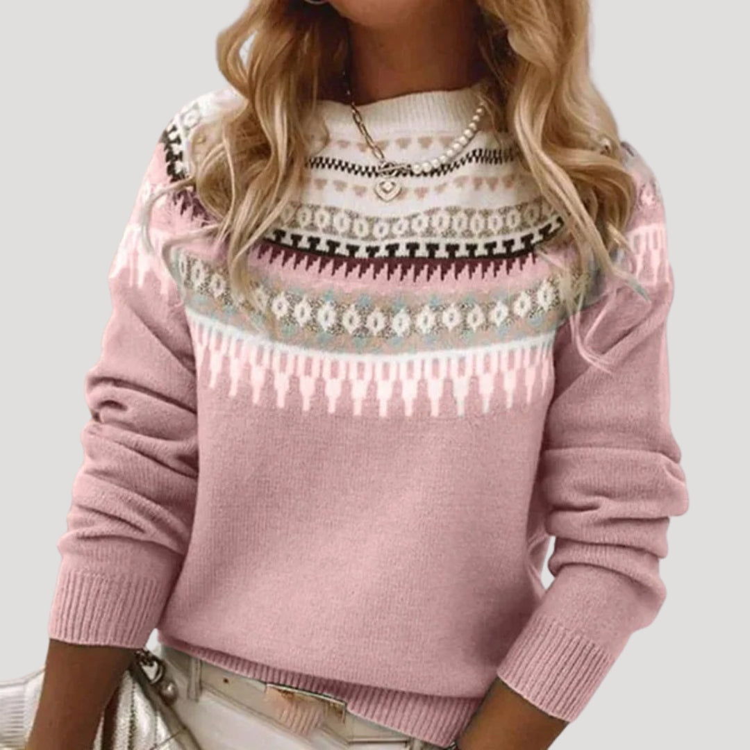 Women fair isle patterned sweater