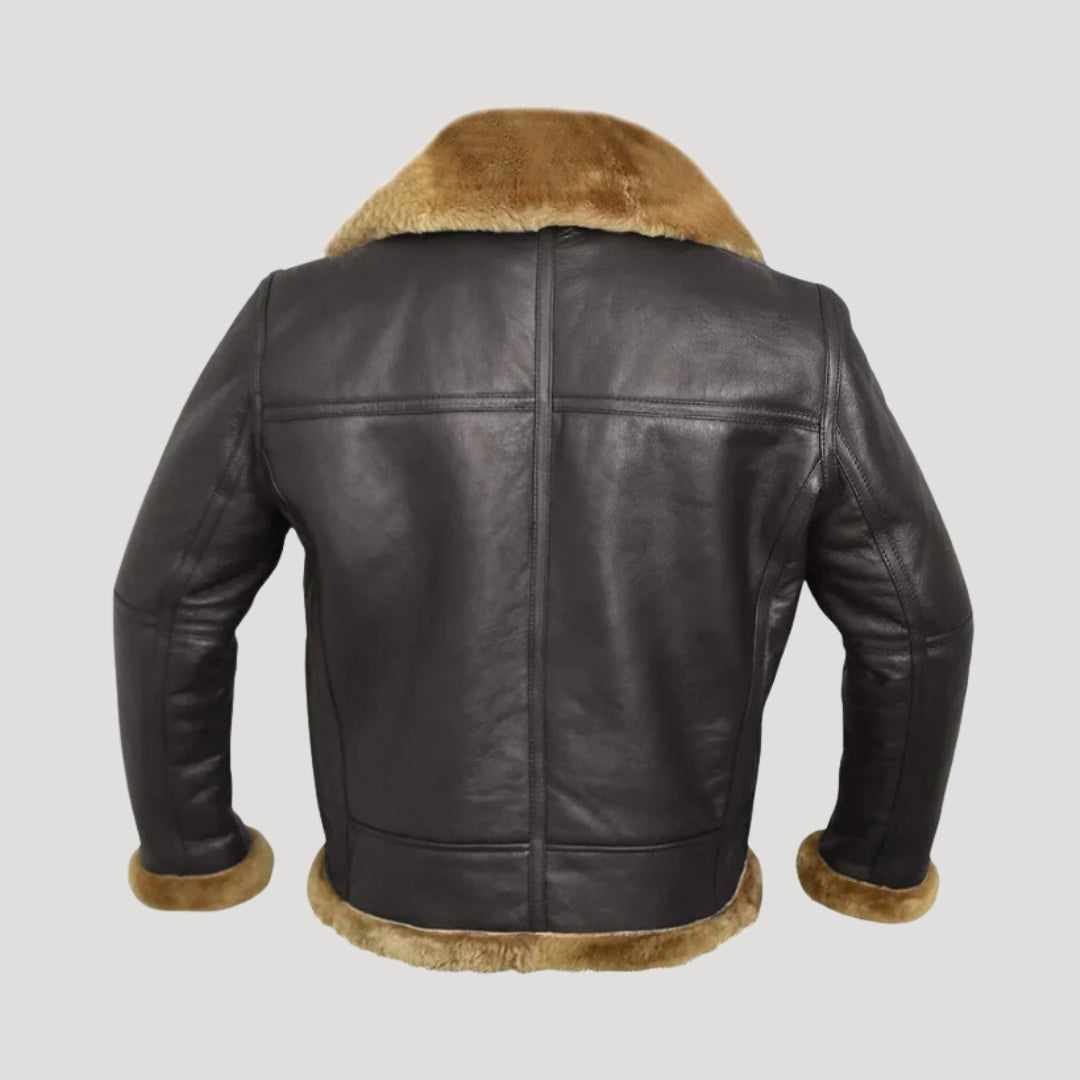 Aviator shearling leather jacket