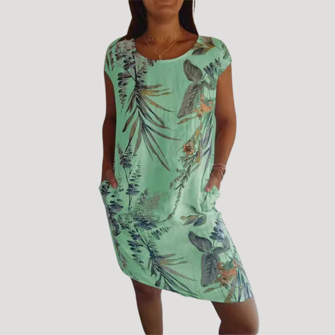 Women’s floral short sleeve midi dress