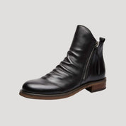 Women’s leather flat winter ankle boots