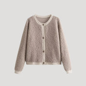 Women soft boucle cardigan