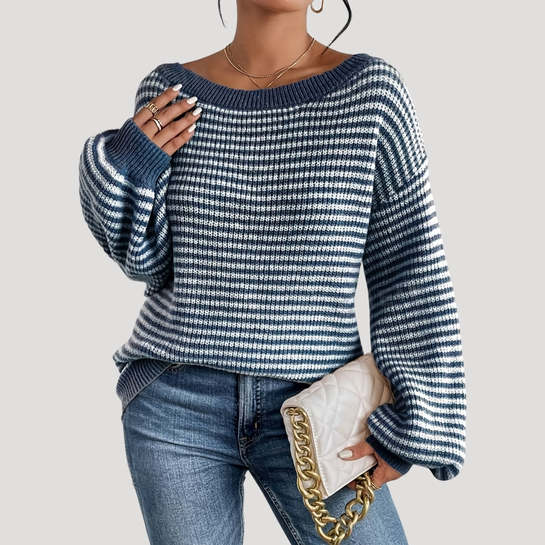 Women's oversized striped knit jumper sweater
