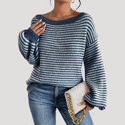 Women's oversized striped knit jumper sweater