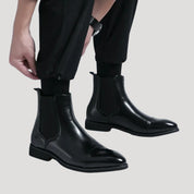 Men’s leather chelsea boots chunky heel style