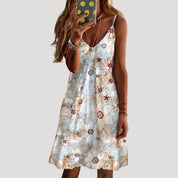 Women’s floral sleeveless v neck midi dress