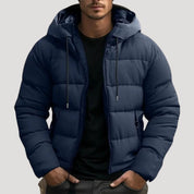 Men lightweight hooded puffer jacket