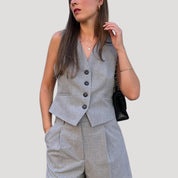 Women’s waistcoat co ord shorts two piece set
