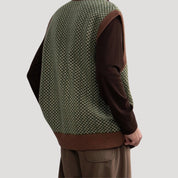 Unisex knit colorblock vest