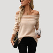 Women’s off the shoulder knit sweater oversized jumper