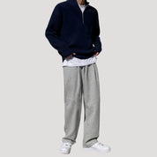 Men’s quarter zip knitted winter jumper