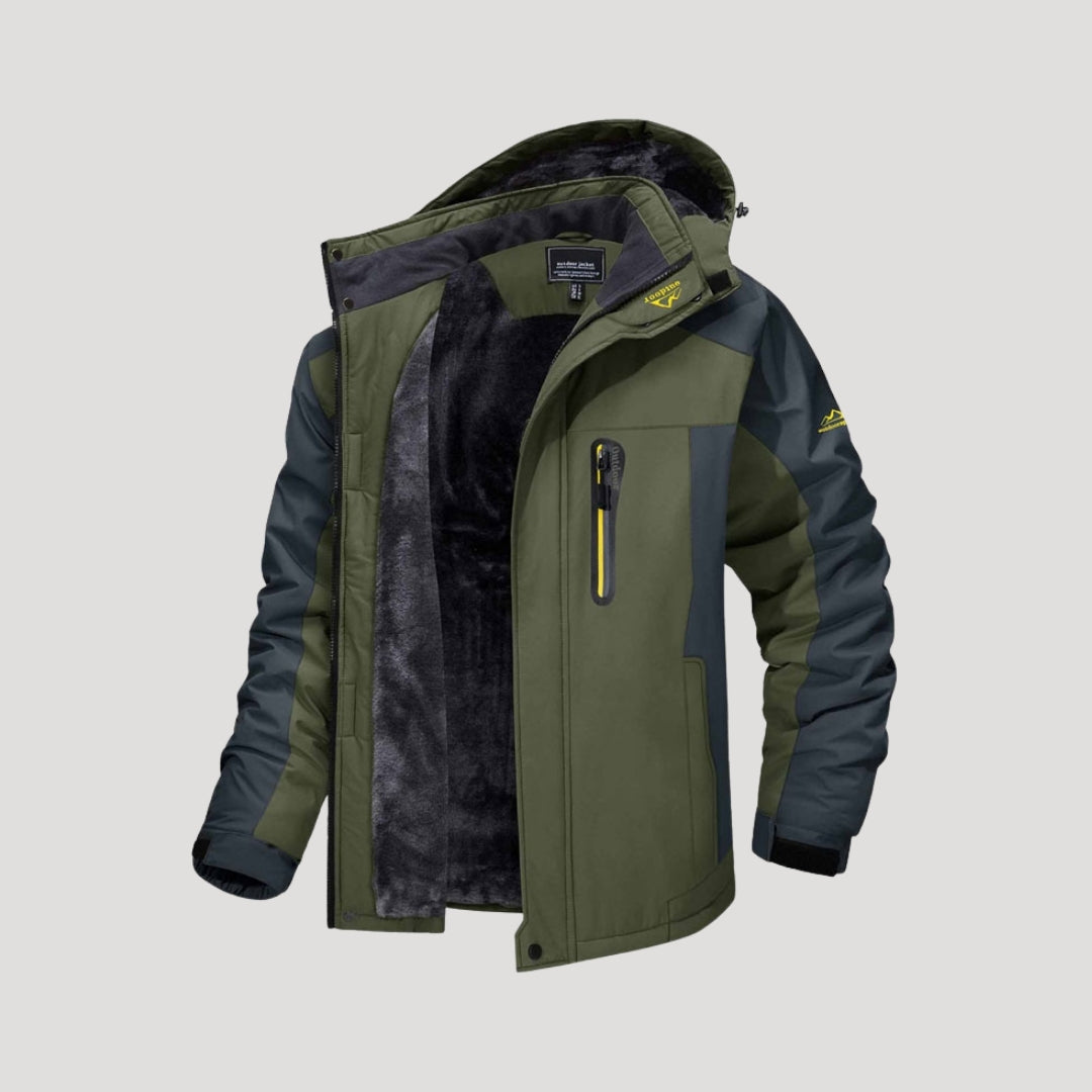 Men’s waterproof winter jacket with fleece lining