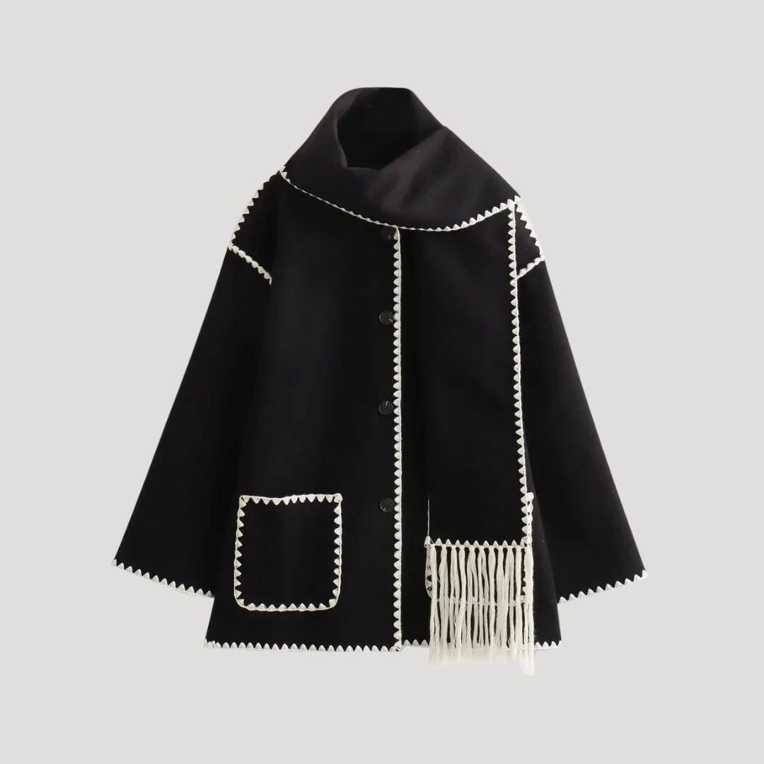 Women fringe wool winter coat