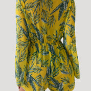 Tropical print beach cover-up romper