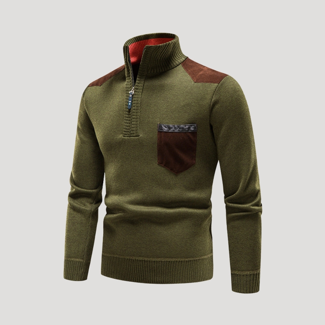 Men’s quarter zip jumper knitted half zip pullover
