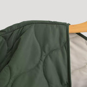 Women’s quilted oversized green fleece zip up jacket