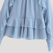 Elegant ruffled chiffon blouse