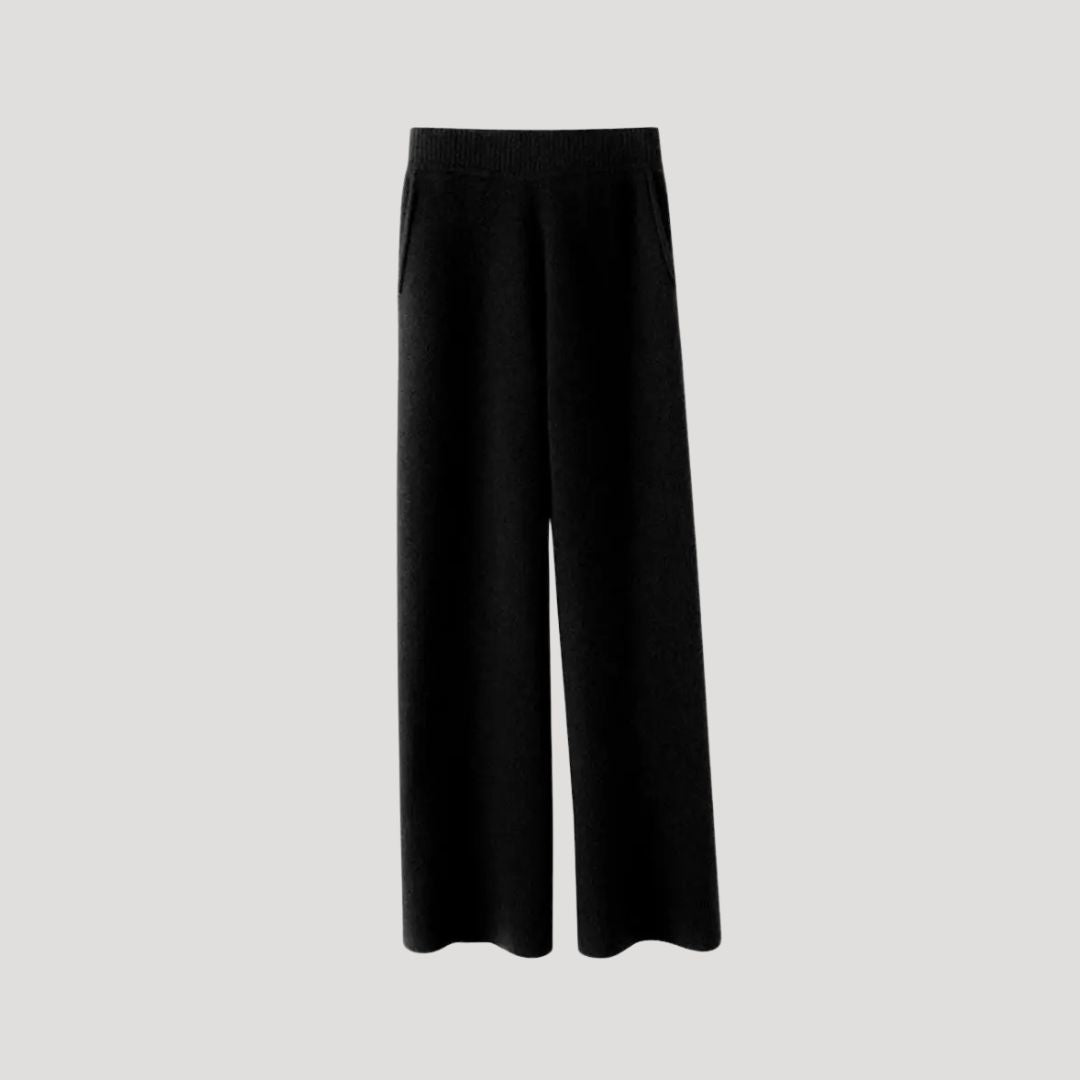 Women wide-leg knit trousers