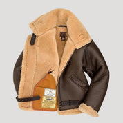 Aviator shearling leather jacket