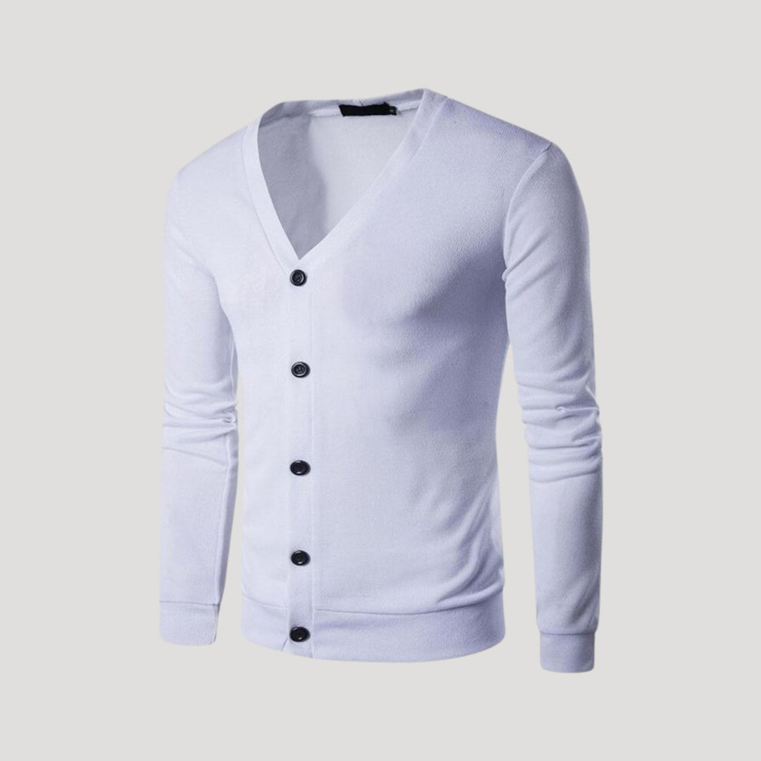 Men’s lightweight v neck button knit cardigan
